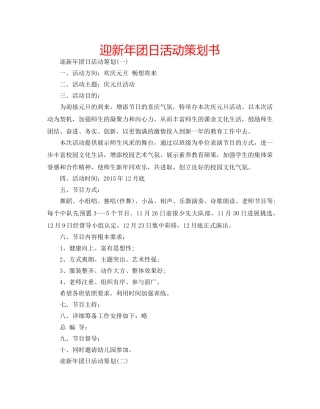 迎新年团日活动策划书 