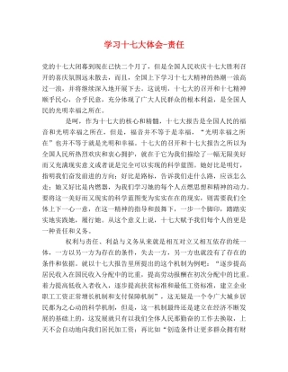 学习十七大体会-责任 