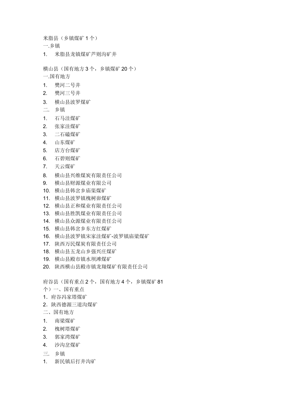 榆林地区煤矿分布_第2页