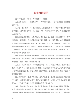 在车间的日子 