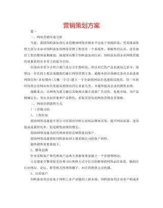 营销策划方案 