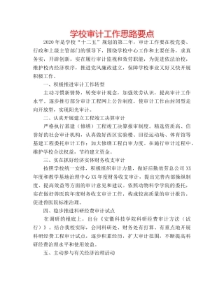 学校审计工作思路要点 