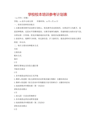 学校校本培训参考计划表 