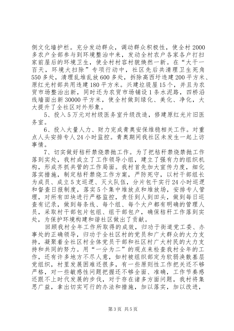 XX年度某村工作总结及XX年工作要点 _第3页