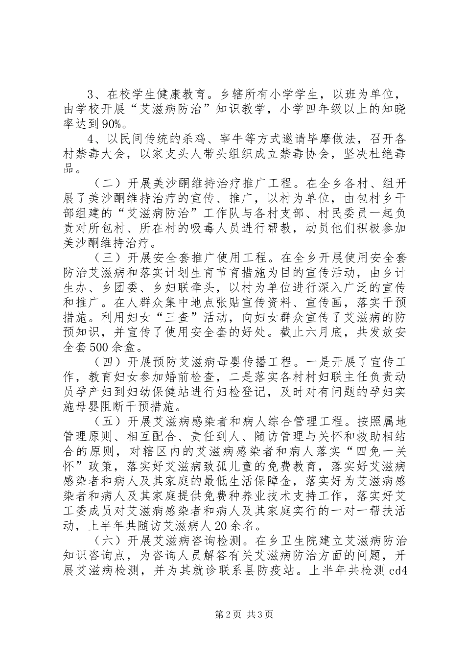 202X防艾工作半年总结_第2页