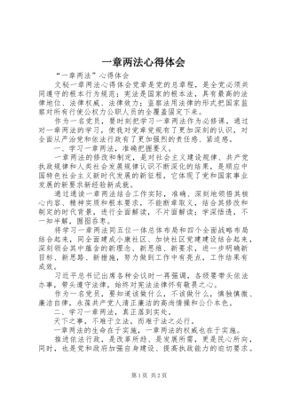 一章两法体会心得