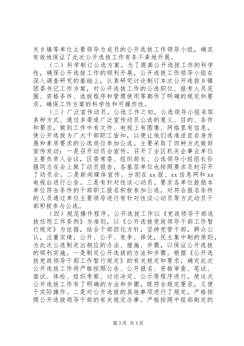 202X年公开选拔干部工作总结_第3页