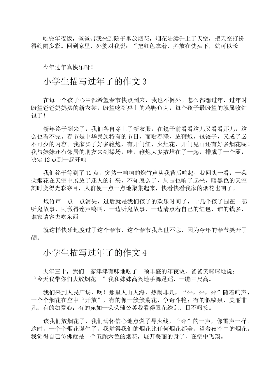小学生描写过年了的作文_第2页
