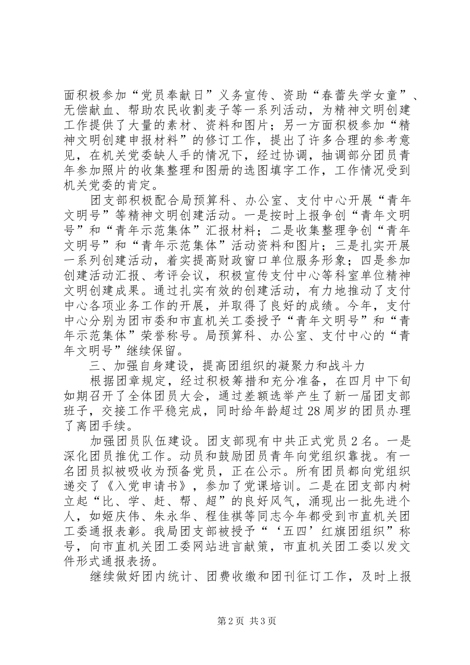 XX局团支部200X年度工作总结_第2页