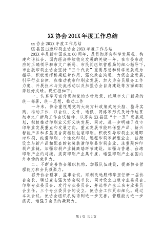 XX协会202X年度工作总结