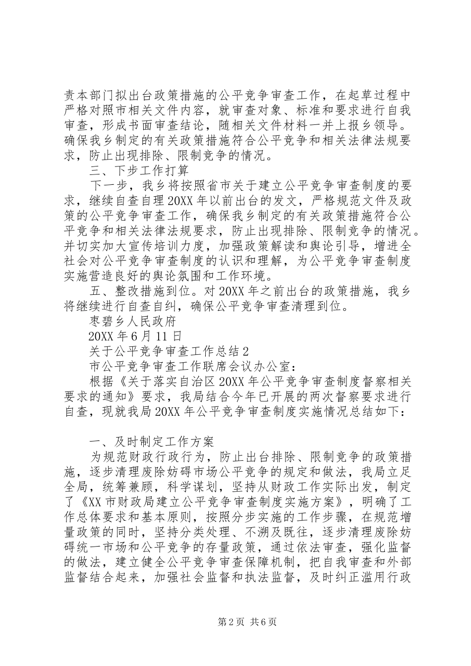 202X年公平竞争审查工作总结_第2页