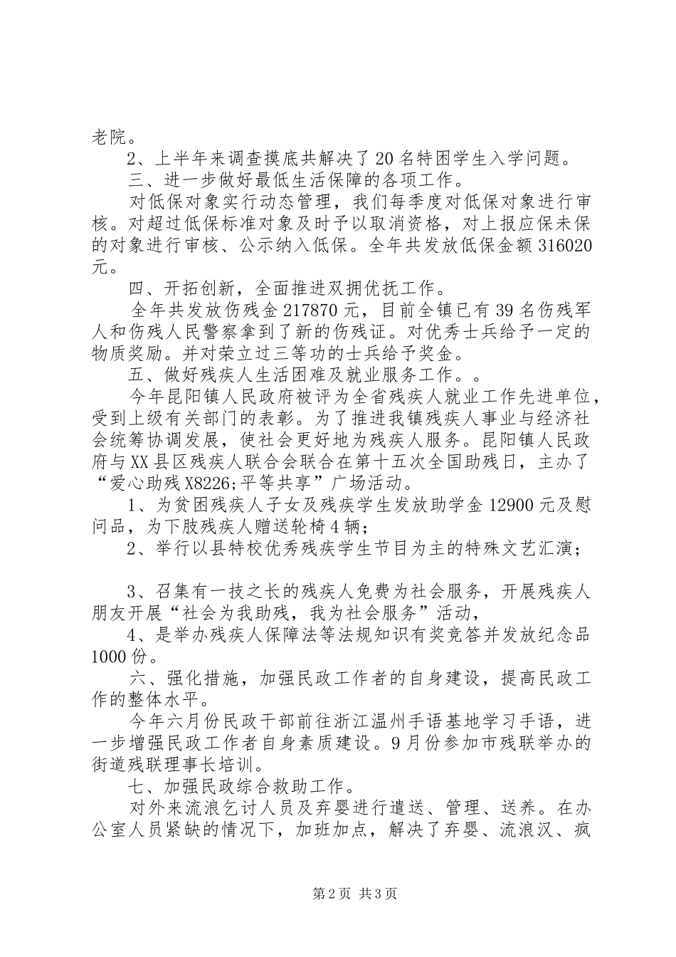 XX年民政工作总结 _第2页