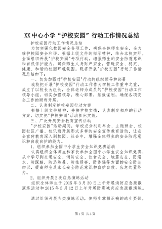 XX中心小学“护校安园”行动工作情况总结 
