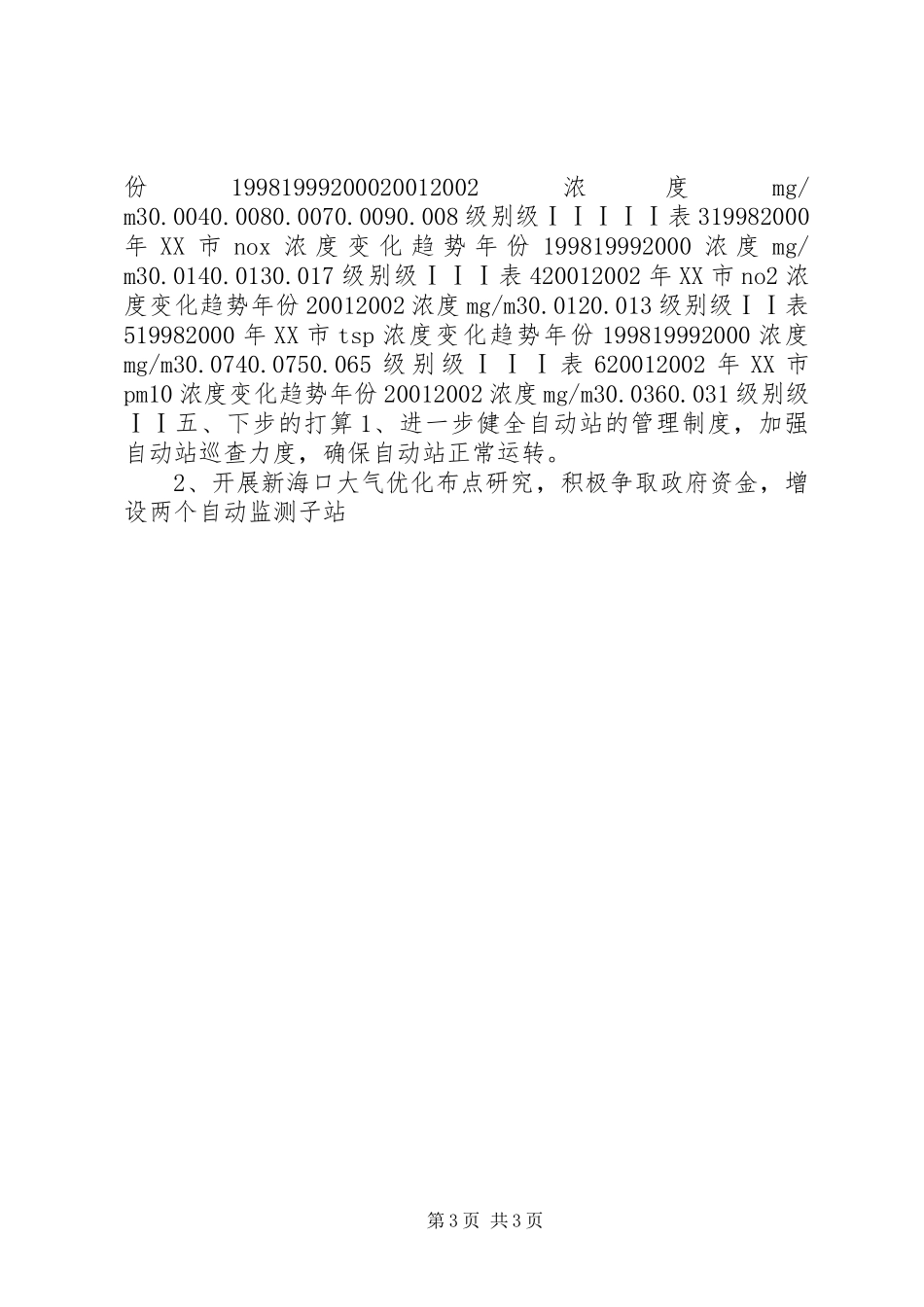 XX市环境空气质量日报、预报工作总结 _第3页