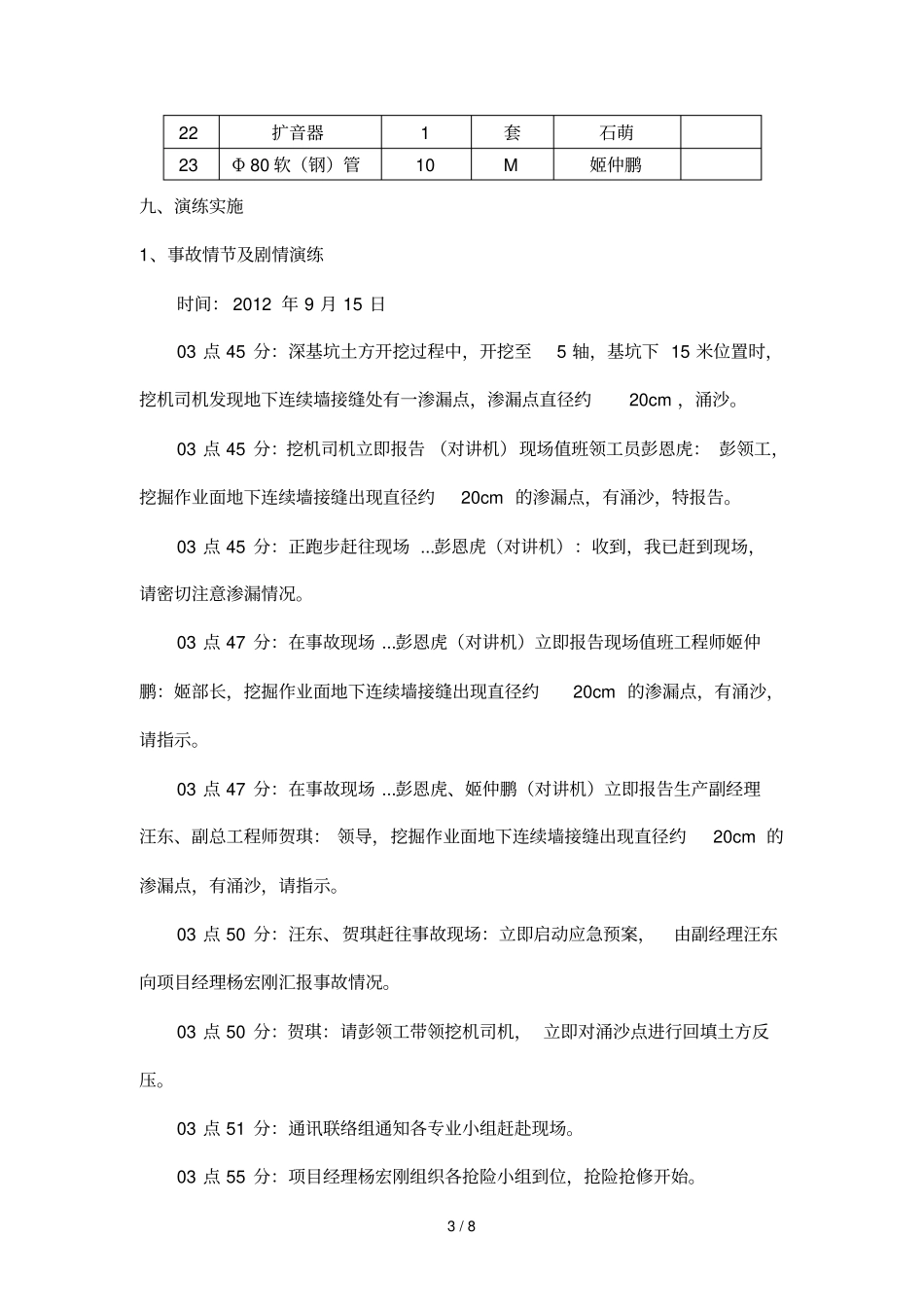 基坑涌水、涌砂应急救援-演练技术方案_第3页