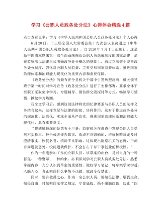 学习《公职人员政务处分法》心得体会精选4篇 