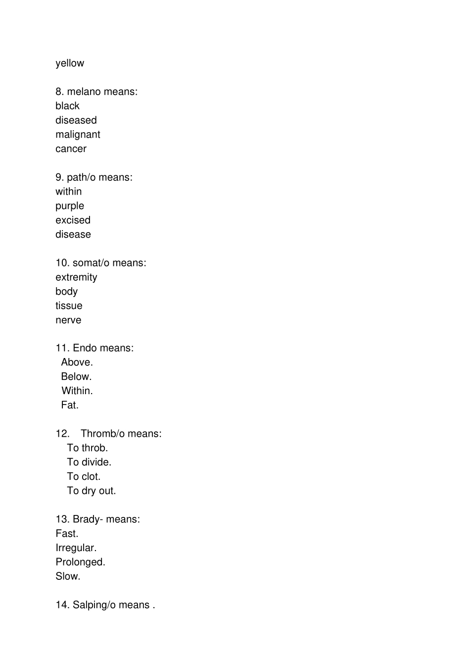 基础医学英语术语复习题_第2页