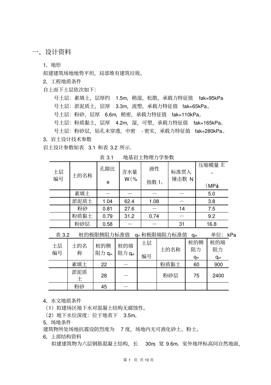 基础工程桩基础课程设计计算书_第2页