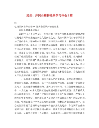 延安、井冈山精神经典学习体会2篇 
