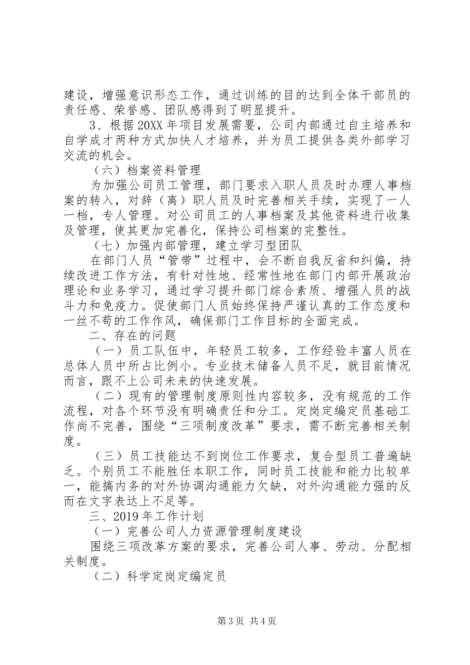 202X年度人力资源部工作总结_第3页