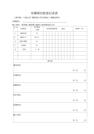 基础验收检查记录表