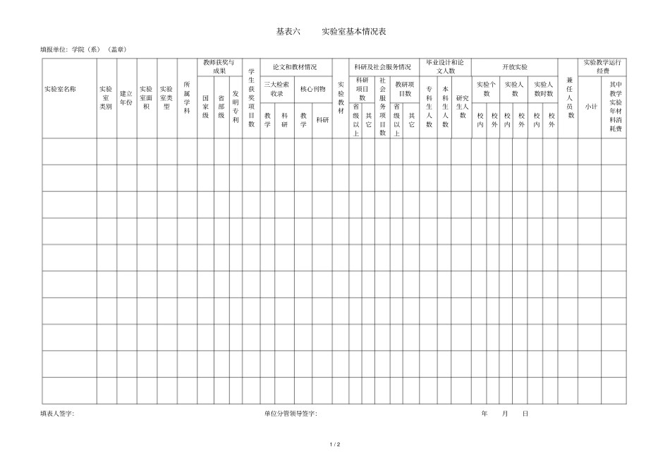 基表六试验室基本情况表_第1页