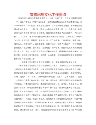 宣传思想文化工作要点 