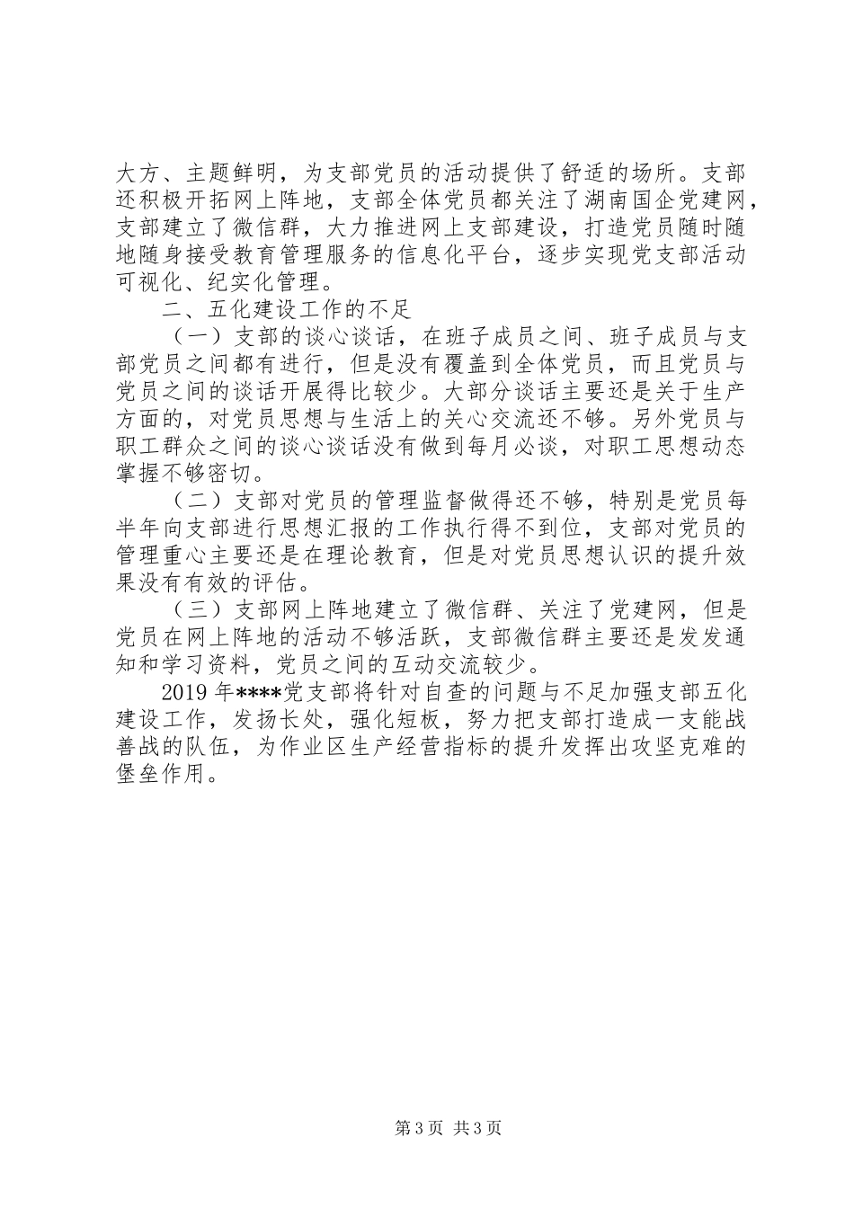 202X年党支部五化建设工作总结_第3页