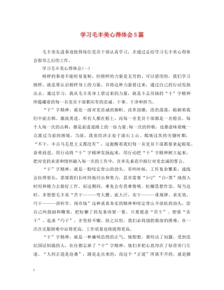 学习毛丰美心得体会5篇 