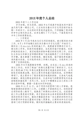 202X年度个人总结