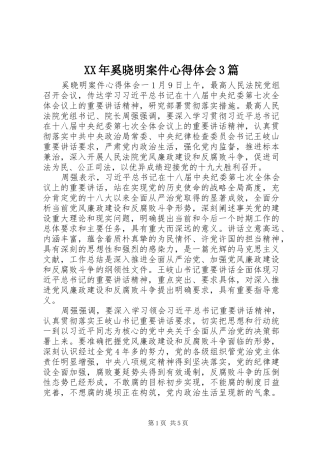 XX年奚晓明案件体会心得3篇