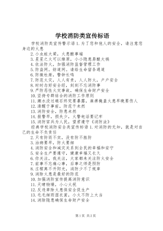 学校消防类宣传标语
