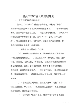增强容貌长效管理计划