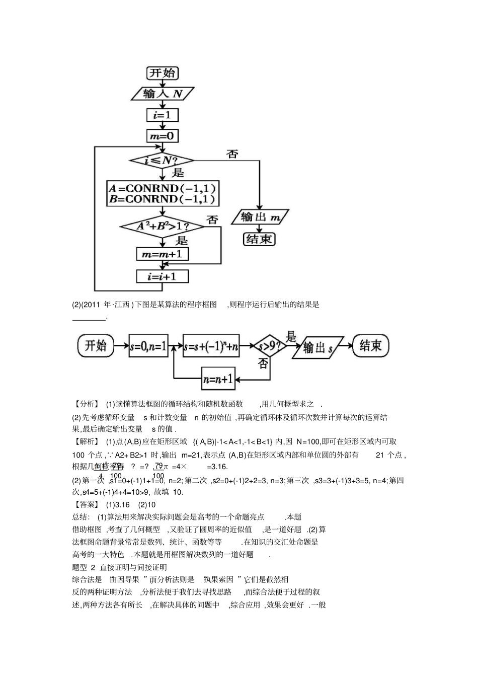 备战2012年高考数学文二轮专题复习9算法与推理_第2页