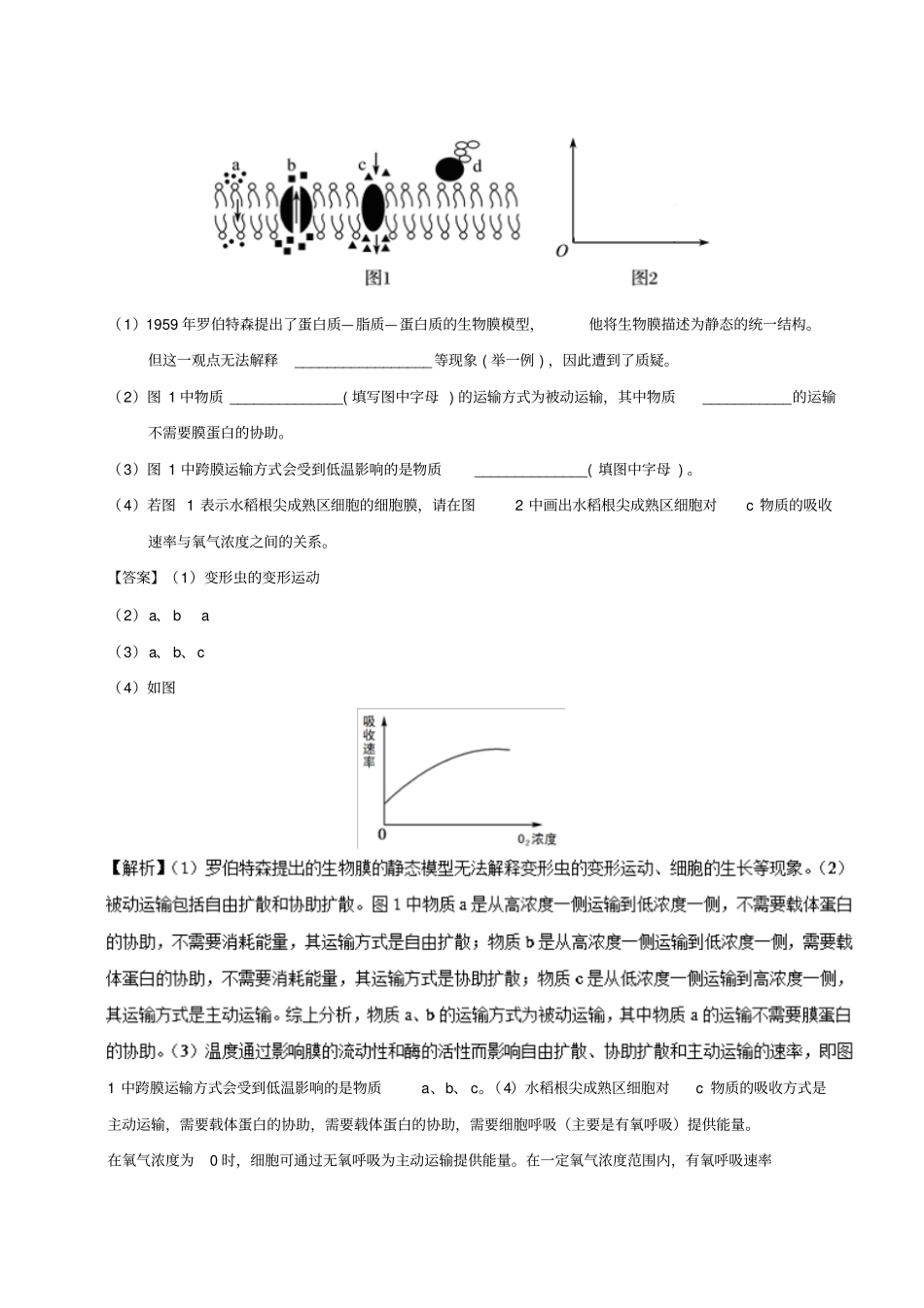 备战2019年高考生物大题精做专题02细胞的物质输入和输出_第3页