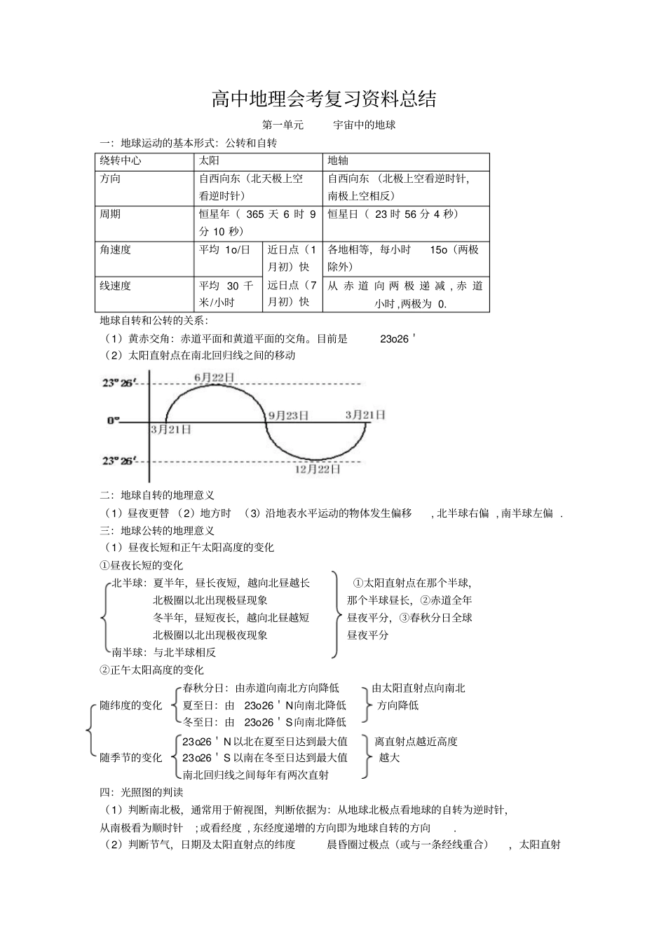 备战高中地理会考_复习资料总结剖析_第1页