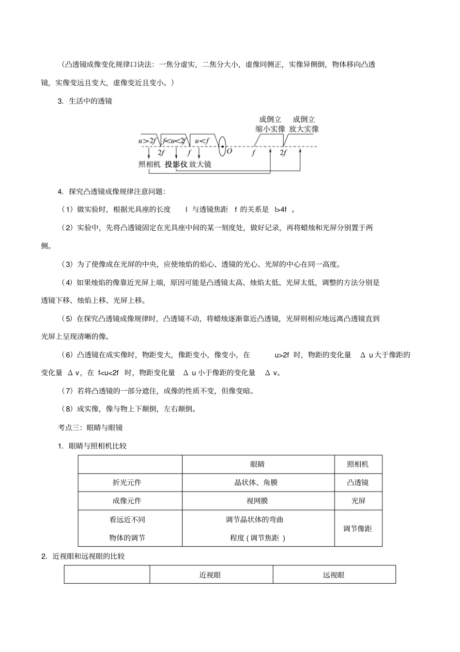 备考2019年中考物理知识点复习专练知识点精讲专题04透镜及其应用含解析_第2页
