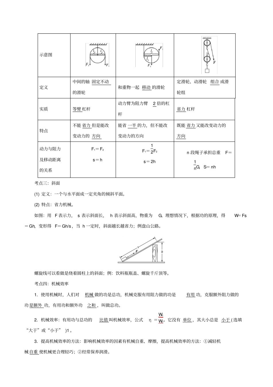 备考2019年中考物理知识点复习专练知识点精讲专题08力与机械含解析_第2页