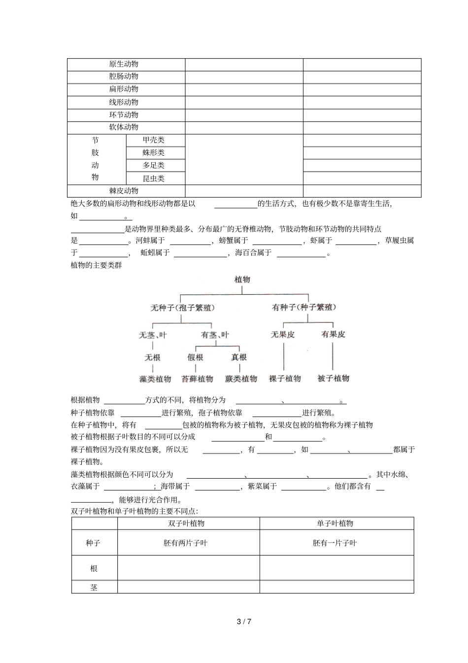 复习四生物主要类群_第3页