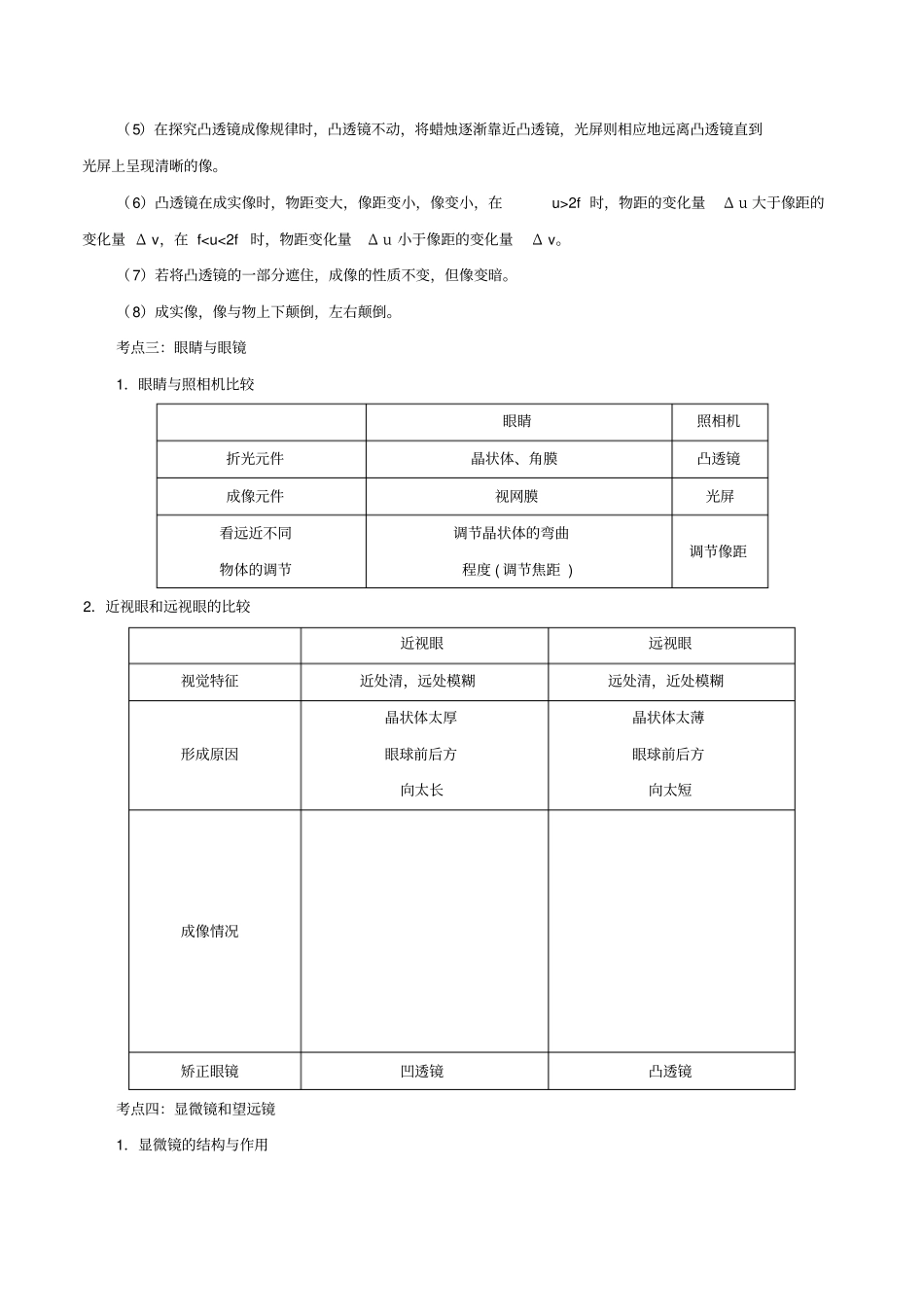 备考中考物理知识点复习专练知识点精讲专题04透镜及其应用含解析_第3页
