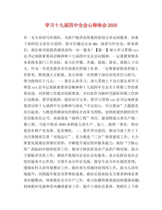 学习十九届四中全会心得体会2020 