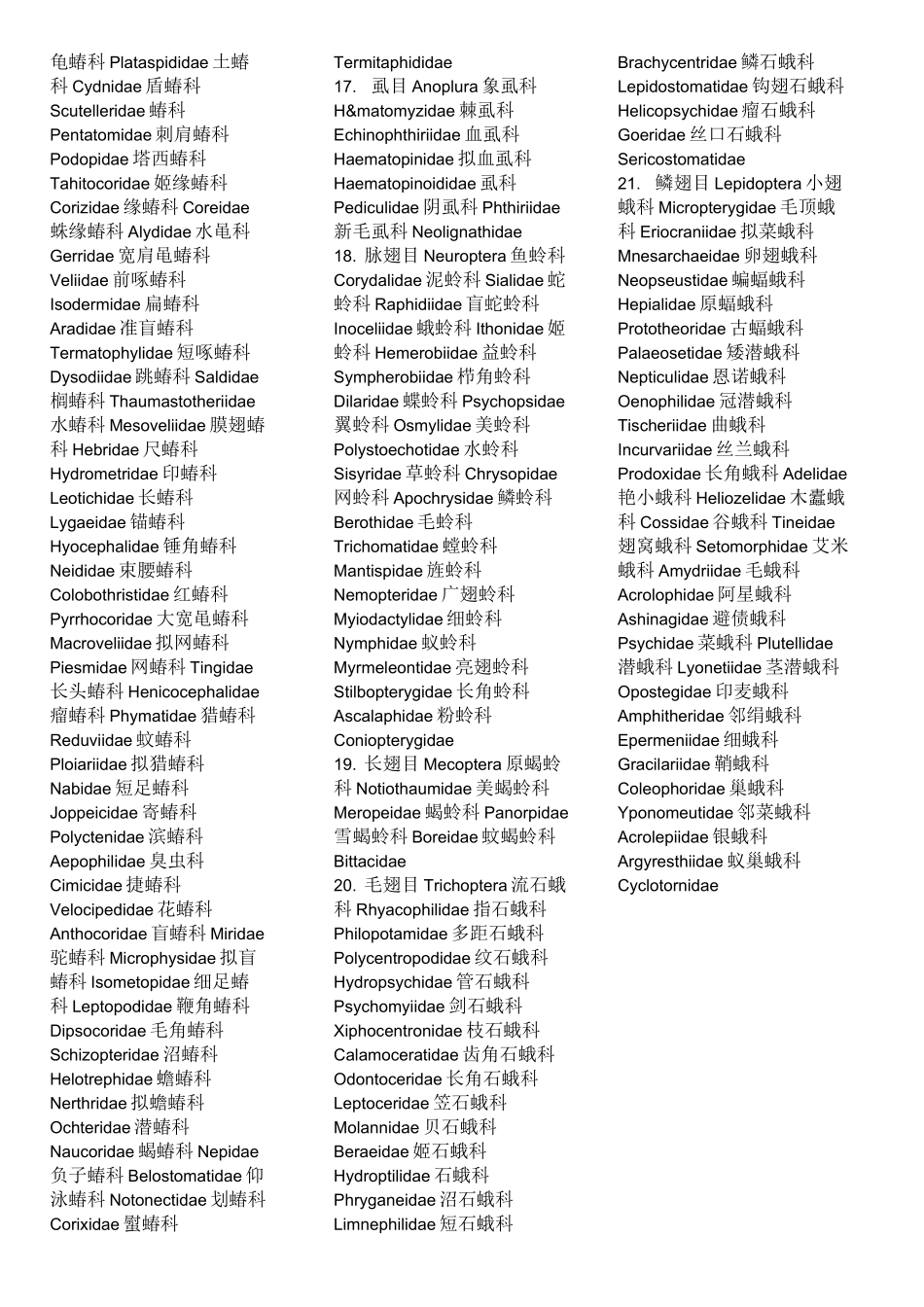 昆虫分类表汇总_第3页