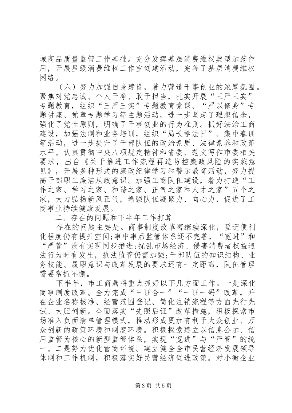 XX年工商局工作总结 _第3页