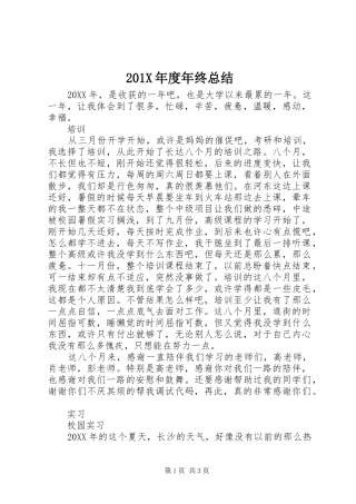 202X年度年终总结