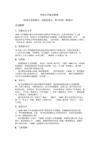 外国文学重点整理