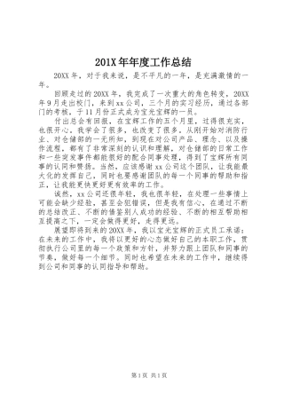 202X年年度工作总结