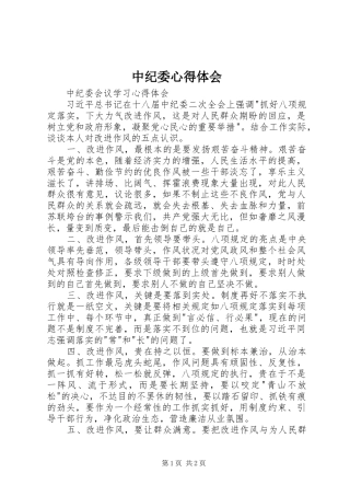 中纪委体会心得