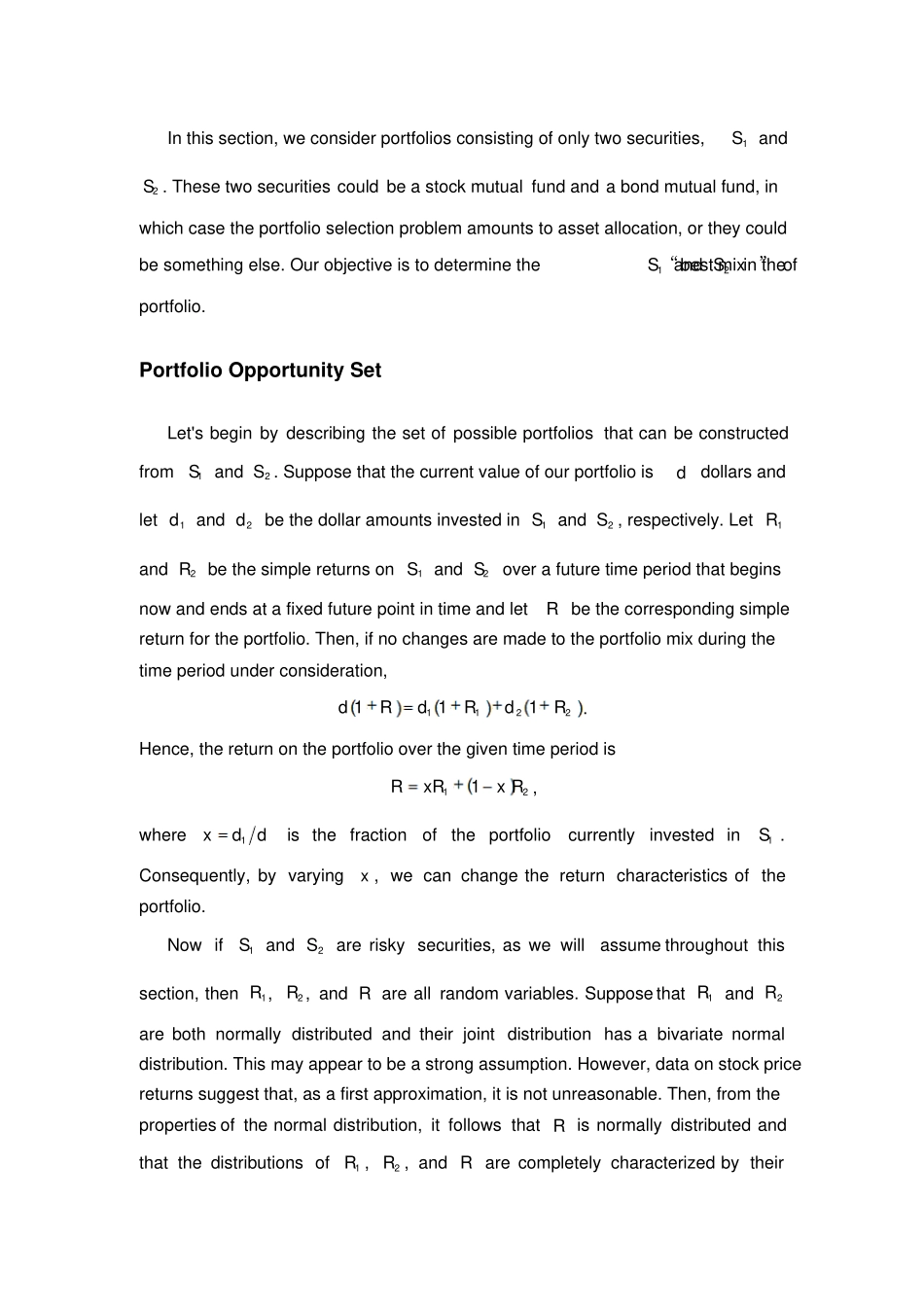 外文翻译---Markowitz投资组合选择模型_第2页