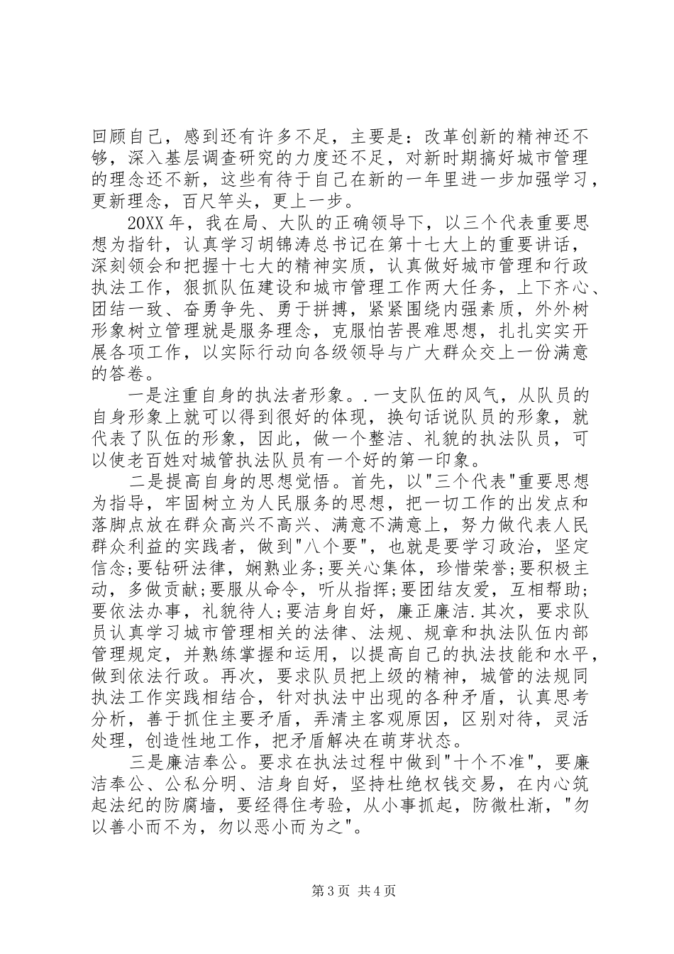 202X年城管干部个人工作总结_第3页