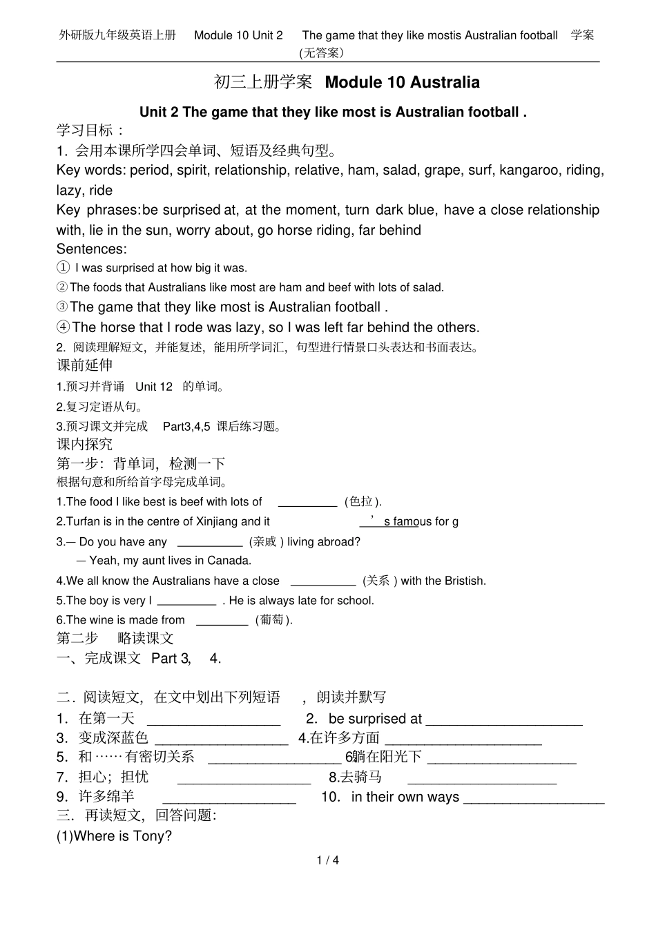 外研版九年级英语上册Module10Unit2Thegamethattheylike_第1页